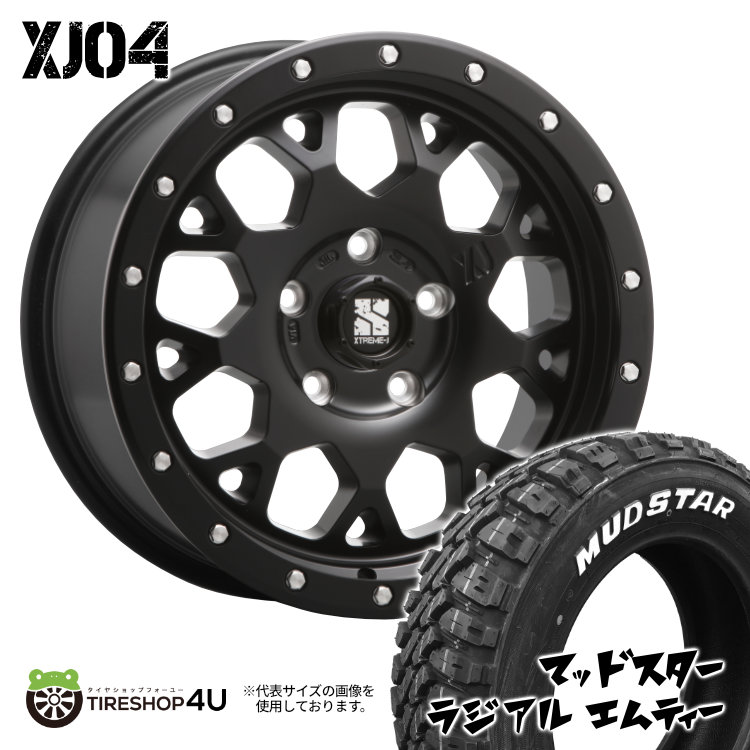 4本セット XTREME-J XJ04 16x6.5J 5/110 +35 SBK MUDSTAR radial