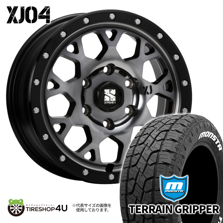 4本セット XTREME J XJ04 18x8.0J 6/139.7 +20 GBM MONSTA TERRAIN GRIPPER A/T 265/60R18 ホワイトレター ハイラックス FJクルーザー :XJ04 287:TIRE SHOP 4U 4号店