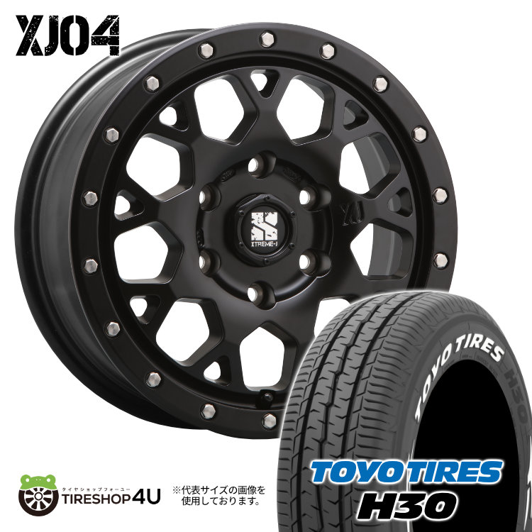 4本セット XTREME J XJ04 16x6.5J 6/139.7 +38 SBK TOYO トーヨー H30 215/65R16 ホワイトレター ハイエース レジアスエース 200系 バン :XJ04 1665 6H SBK H30 2156516:TIRE SHOP 4U 4号店