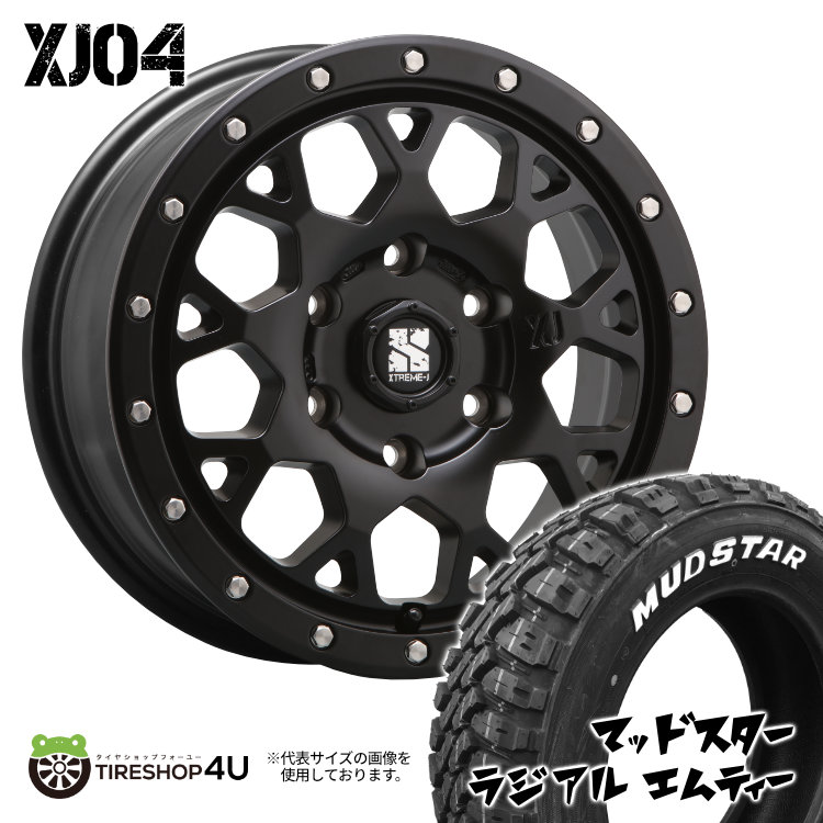 4本セット XTREME J XJ04 16x8.0J 6/139.7 +18 SBK MUDSTAR radial M/T 215/65R16 ホワイトレター ハイエース オーバーフェンダー O/F車 :XJ04 383:TIRE SHOP 4U 4号店