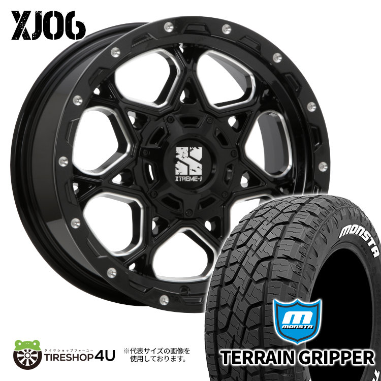 4本セット XTREME J XJ06 17x8.0J 6/139.7 +20 MONSTA TERRAIN GRIPPER A/T 265/65R17 ホワイトレター FJクルーザー エスカレード タホ :XJ06 021:TIRE SHOP 4U 4号店