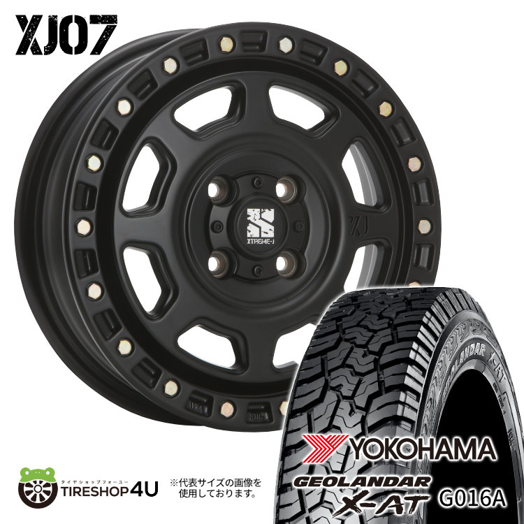 4本セット XTREME J XJ07 14x4.5J 4/100 +43 SBK YOKOHAMA GEOLANDAR X AT G016A 145R14C ブラックレター アゲトラ ブラックレター カスタム車 :XJ07 1445 4H100 43 SBK G016A 14514C:TIRE SHOP 4U 4号店