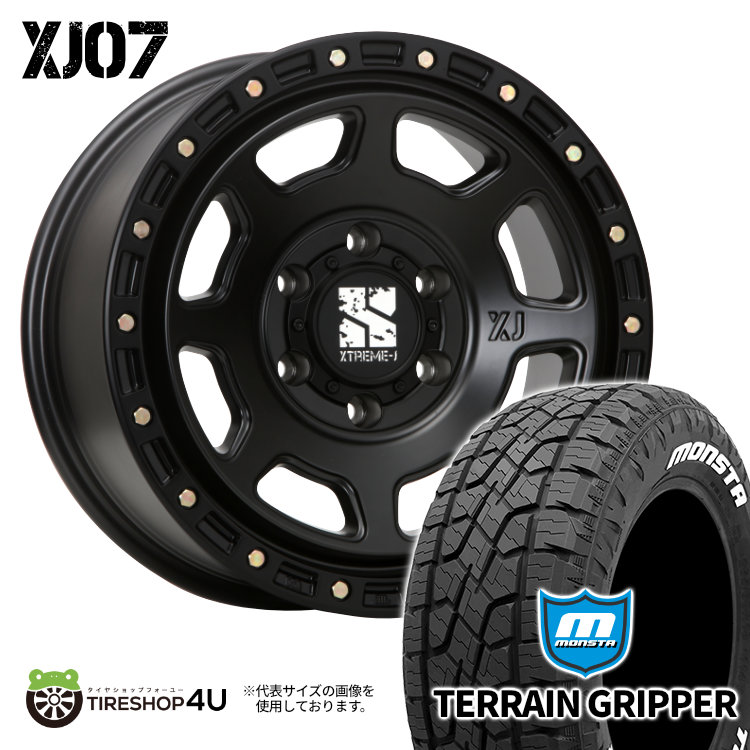 4本セット XTREME J XJ07 17x8.0J 6/139.7 +20 SBK MONSTA TERRAIN GRIPPER A/T 265/65R17 ホワイトレター プラド ハイラックス :XJ07 1780 6H139 20 SBK TERRAINGRIPPER 2656517:TIRE SHOP 4U 4号店