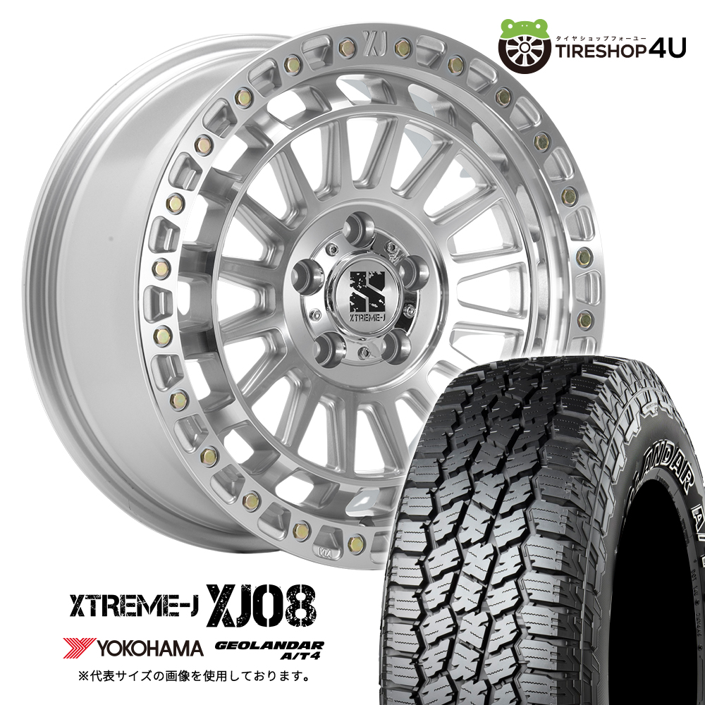 4本仕かける XTREME-J XJ08 17x7.5J 5/127+40 GMC YOKOHAMA GEOLANDAR A/T4 G018 295/70R17 黒いこと水茎の跡 ジープ JEEP ラングラー JK JL