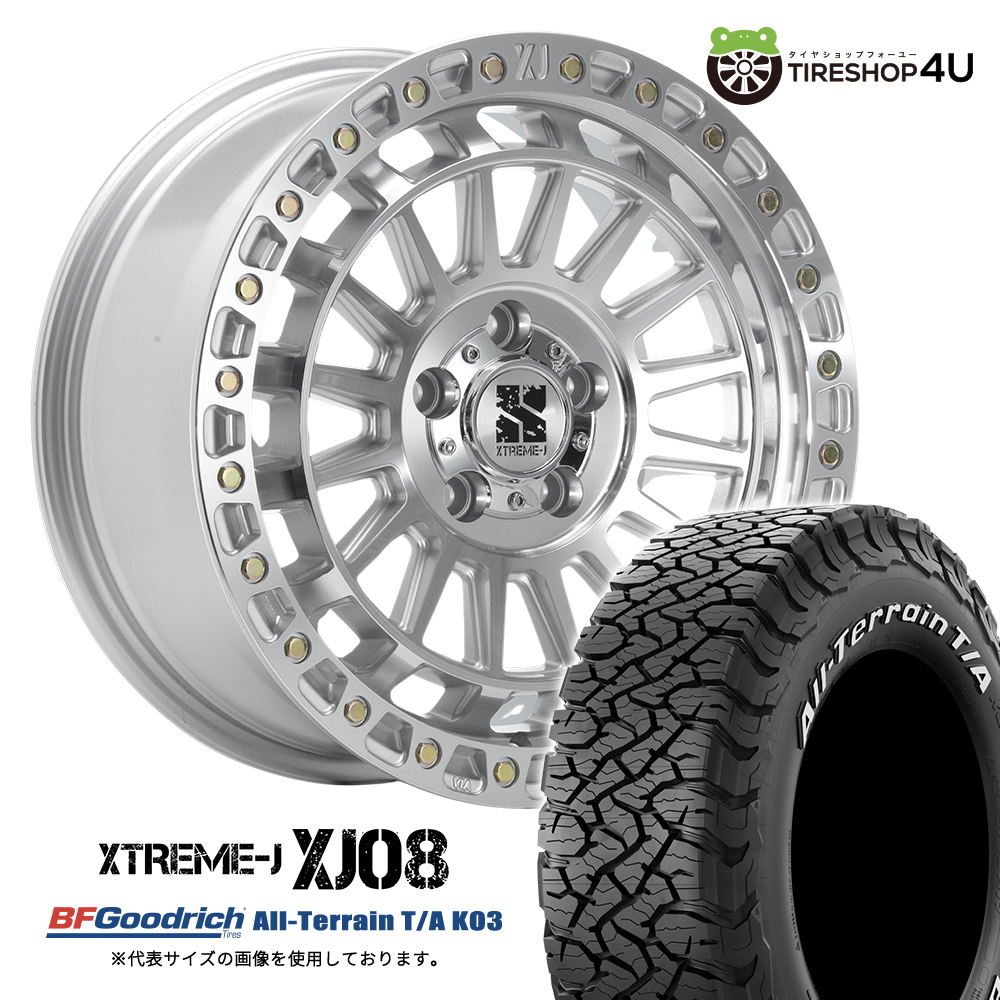 4本セット XTREME-J XJ08 17x7.5J 5/127+40 GMC BFGoodrich All-Terrain T/A KO3 285/75R17 ホワイトレター ジープ JEEP ラングラー JK JL