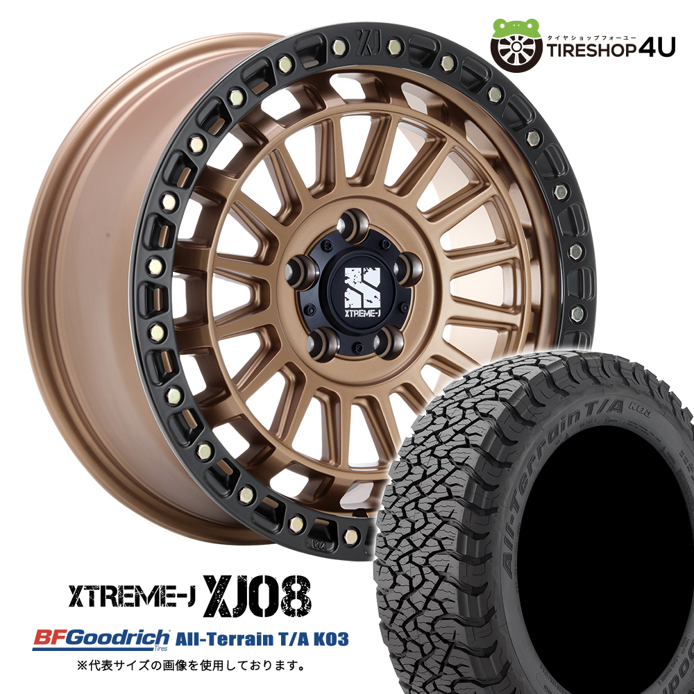 4本セット XTREME-J XJ08 18x8.0J 5/127+45 MBR BFGoodrich All-Terrain T/A KO3 265/60R18 ブラックレター ラングラー グランドチェロキー