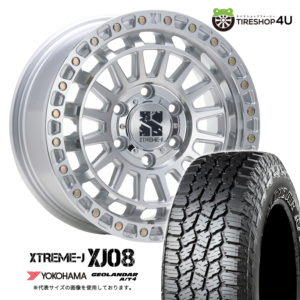 4本仕かける XTREME-J XJ08 17x8.0J 6/139.7+20 GMC YOKOHAMA GEOLANDAR A/T4 G018 295/70R17 黒いこと水茎の跡 ハイラックス FJクルーザー