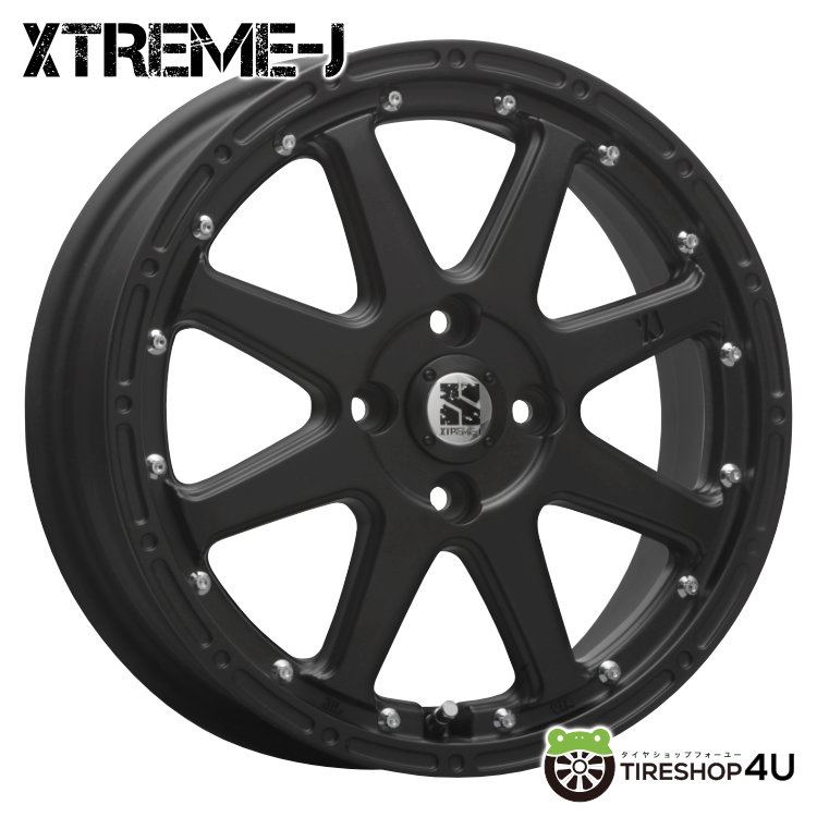 4本セット XTREME-J エクストリームJ 12x4.00B 4/100 +42 FBK MUDSTAR radial A/T 145/80R12 WL バモス アトレー スクラム ミニキャブバン｜tireshop4u-4｜02