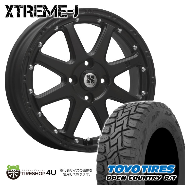 4本セット XTREME J エクストリームJ 12x4.00B 4/100 +42 FBK TOYO トーヨー オープンカントリー R/T 145/80R12 BL 軽バン 軽トラ アトレー :XTREME J 161:TIRE SHOP 4U 4号店