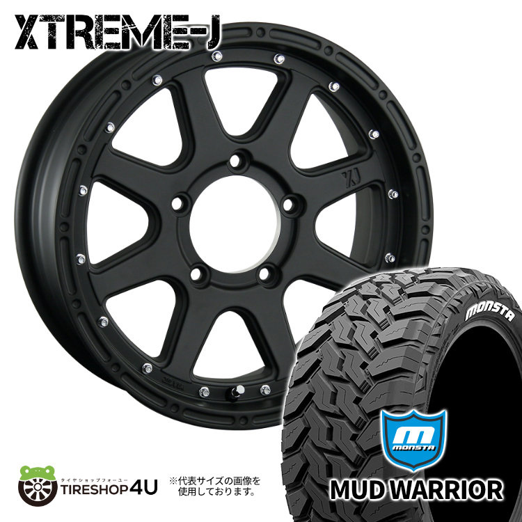 4本セット XTREME J エクストリームJ 16x5.5J 5/139.7 +20 FBK MONSTA MUD WARRIOR M/T 215/70R16 ホワイトレター ジムニー JB64W JB23W :MONSTA21570R16 019:TIRE SHOP 4U 4号店