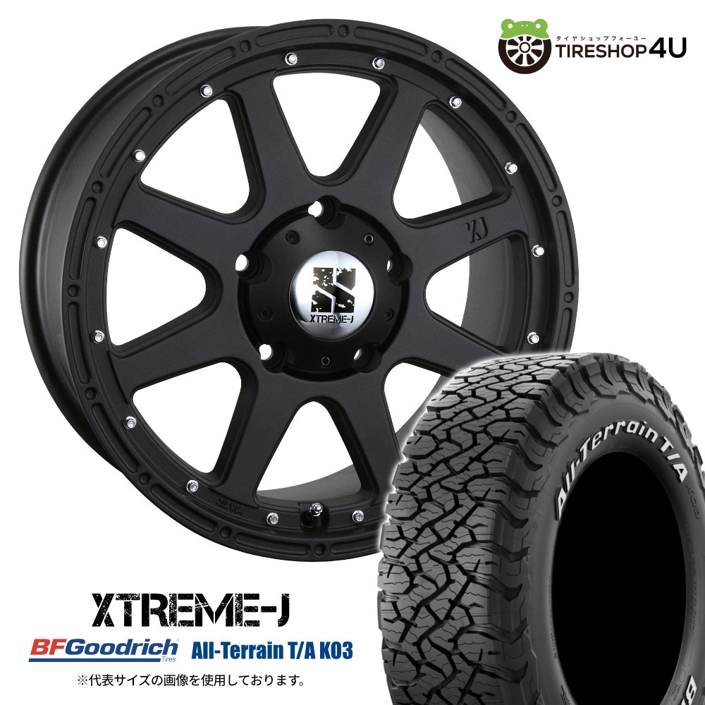4本セット エクストリームＪ XTREME-J 18x8.0J 5/150 +50 FBK BFグッドリッチ オールテレーン KO3 285/60R18 ホワイトレター ランクル200