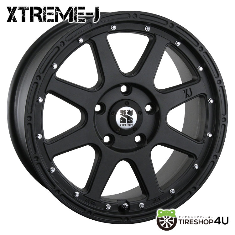 XTREME-J 14インチ MUDSTAR RADIAL A/T 美品 4本セット XTREME-J エクストリームJ 16x7.0J 5/114.3 +35 FBK