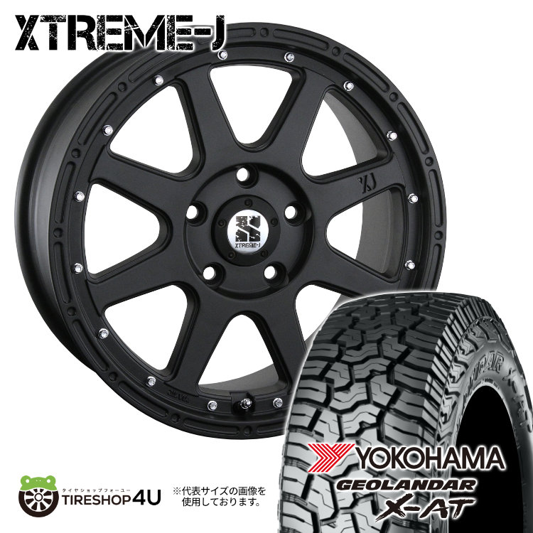 4本セット XTREME J 17x7.5J 5/127 +40 FBK YOKOHAMA GEOLANDAR X AT G016 265/70R17 ブラックレター ジープ ラングラー :XJ 1775 5H127 40 FB G016 2657017:TIRE SHOP 4U 4号店