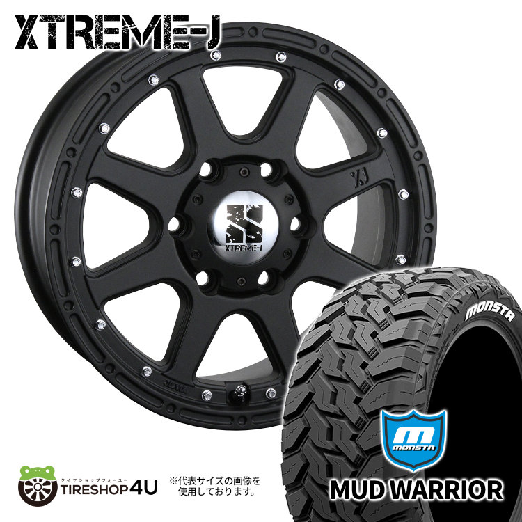 4本セット XTREME J 16x7.0J 6/139.7 +30 FBK MONSTA MUD WARRIOR M/T 265/75R16 ホワイトレター サーフ など :XJ 1670 6H139 30 FB MUDWARRIOR 2657516:TIRE SHOP 4U 4号店