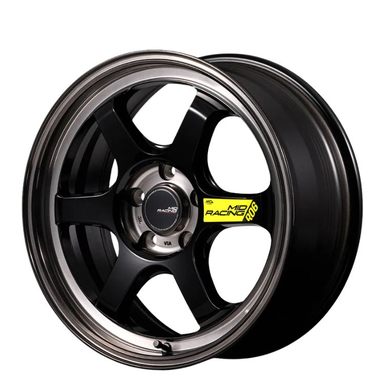 マルカサービス 4本購入で送料無料 MID Racing R06 15x5.0J 4/100 +45