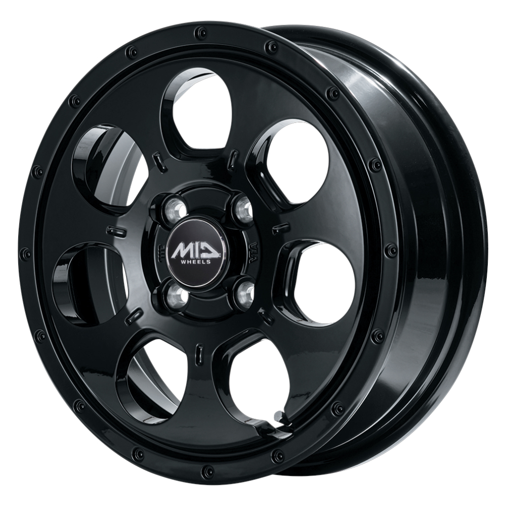 マルカサービス 4本購入で送料無料 MID WHEELS MUD AGENT 14x4.5J 4