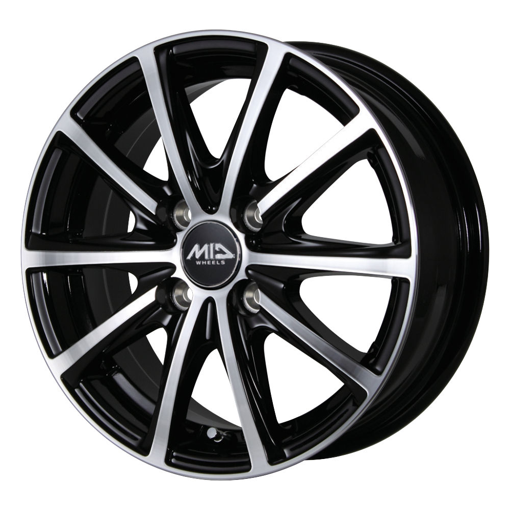 マルカサービス 4本購入で送料無料 MID WHEELS V25 16x6.0J 4/100 +43