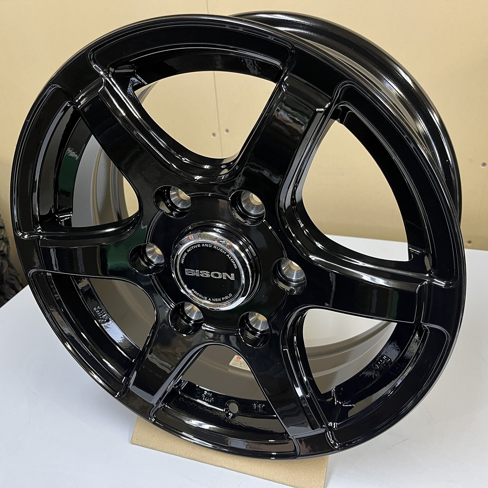 BISON BN01中古アルミホイール キャラバン メタリックブラック 4枚 BISON BN-01 | ホットスタッフコーポレーション