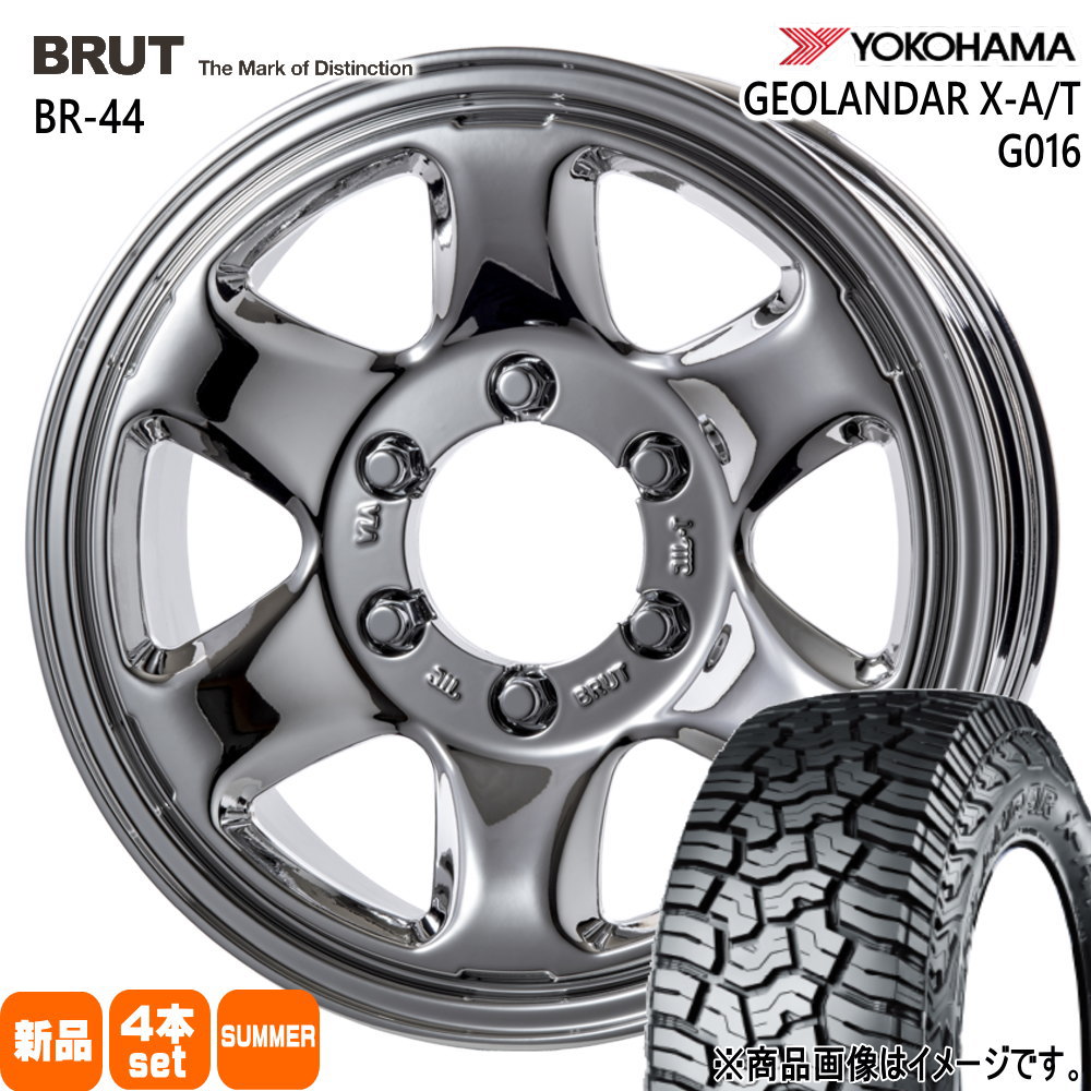 ヨコハマタイヤ - 235/85R16 120/116Q LT ヨコハマ GEOLANDAR X-AT G016 夏用 朱夏タイア BRUT BR-44 ナロー 185系 サーフ 90系 プラド 車、バイク、自転車-夏タイヤ、ホイールセット