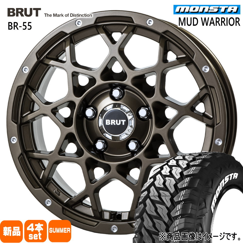 MONSTA TYRES - 法人送りとどける 215/70R16 107/105Q LT モンスタ MUD WARRIOR 夏用 炎節タイア BRUT BR-55 エクストレイル T30 T31 デリカD:5