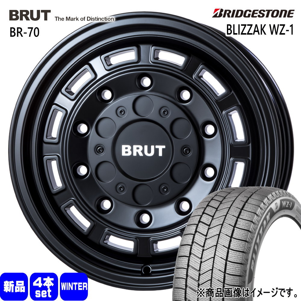 215/70R16 100Q ブリヂストン BLIZZAK WZ-1 冬用 スタッドレスタイヤ BRUT BR-70 三菱 デリカD5 26型