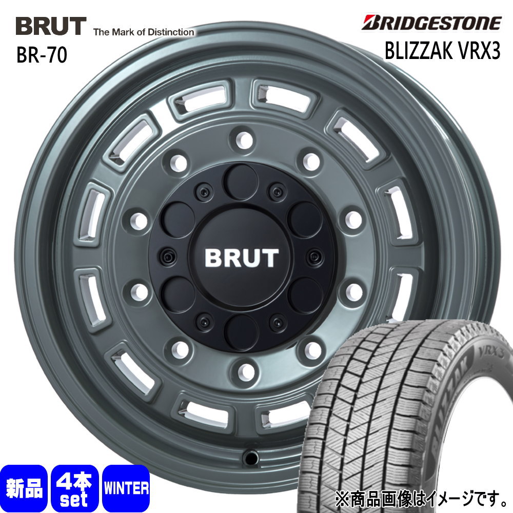 BRIDGESTONE - 法人送りとどける 215/65R16 98Q ブリヂストン BLIZZAK VRX3 冬用 スタッドレスタイヤ BRUT BR-70 200系 ご機嫌はやりっ子 専用