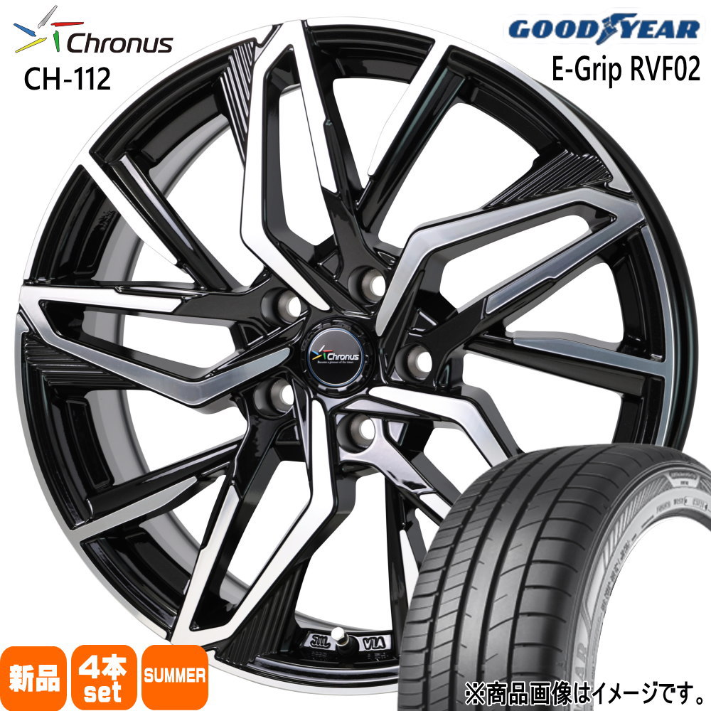 グッドイヤー RVF02 185/65R15 夏タイヤ Chronus CH-112 6.0J 5穴 5/100 15インチ 10系 シエンタ プレミオ