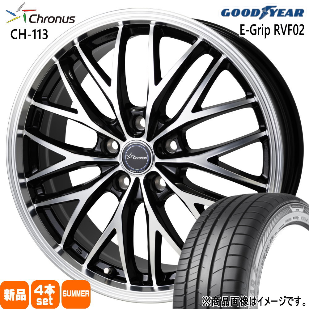 215/45R18 93W グッドイヤー EfficentGrip RVF02 夏用 サマータイヤ Chronus CH-113 エクシーガ ウィッシュ etc  18インチ