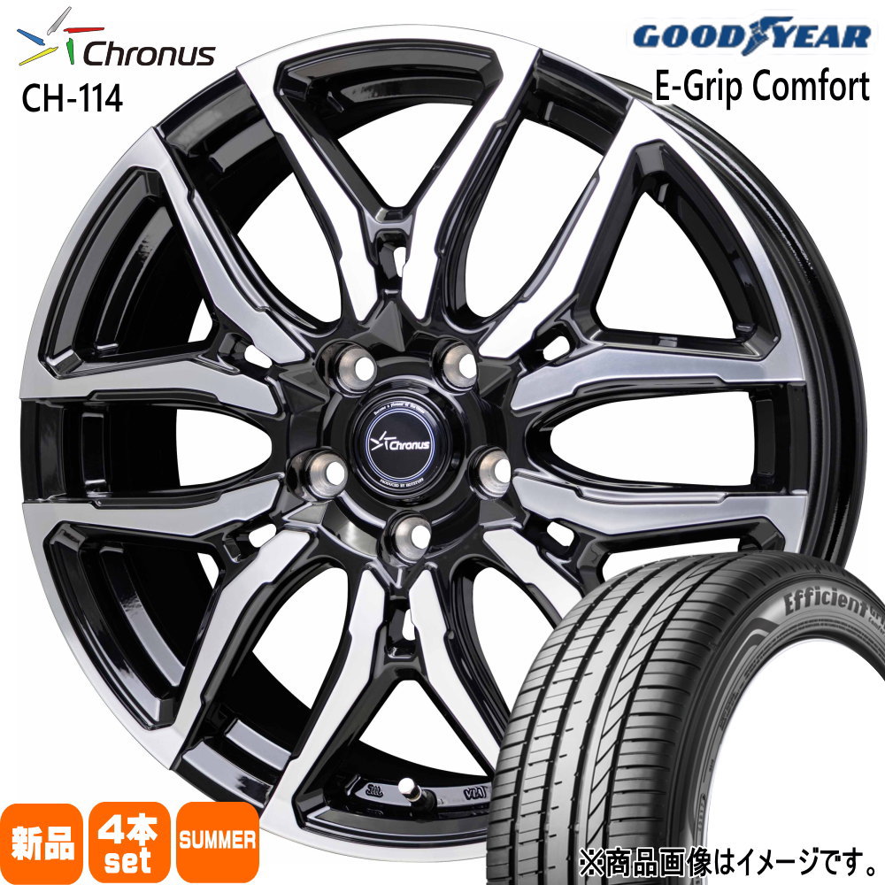195/65R15 91H グッドイヤー EfficientGrip Comfort 夏用 サマータイヤ Chronus CH-114 CT 30 50系 プリウス ウィッシュ