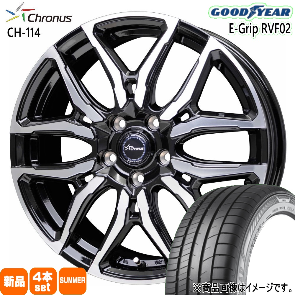 215/55R17 98V グッドイヤー EfficentGrip RVF02 夏用 サマータイヤ Chronus CH-114 60系 プリウス カムリ /J32ティアナ