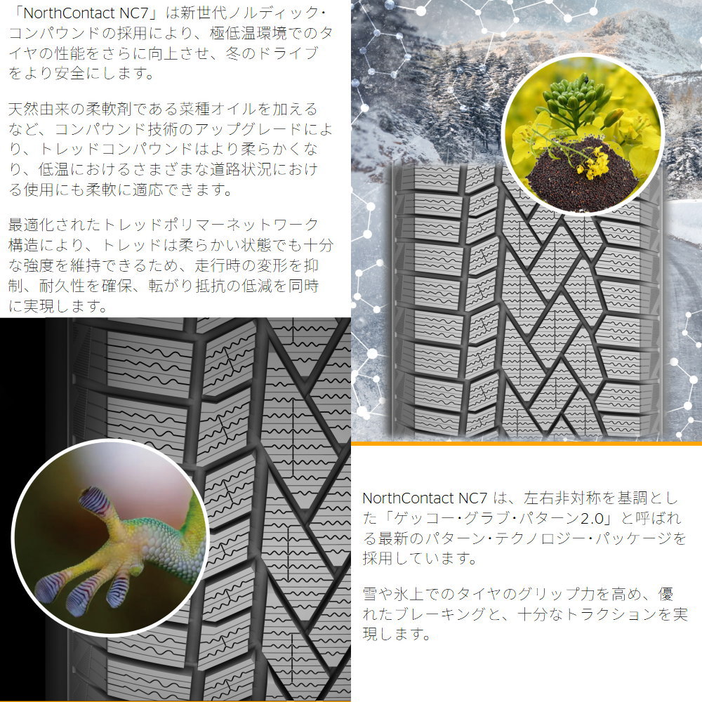 195/60R16 93T XL コンチネンタル NorthContact NC7 冬用 スタッドレスタイヤ SMACK GRAIVE 日産 E13 ノートクロスオーバーの画像