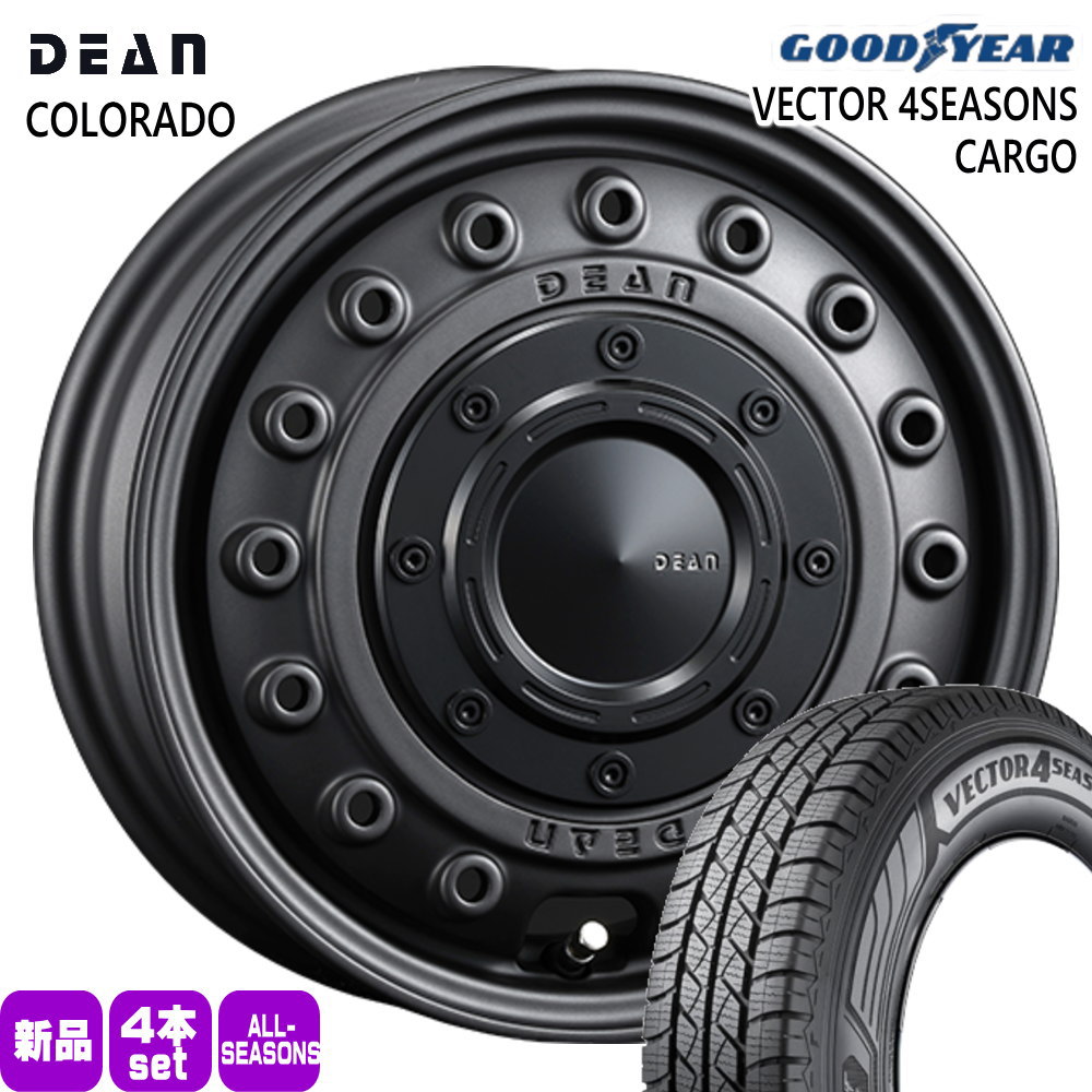 145/80R12 80/78 N グッドイヤー VECTOR 4SEASONS CARGO 夏冬兼用 オールシーズンタイヤ DEAN COLORADO 軽トラ N VAN エブリィ ハイゼット アトレー