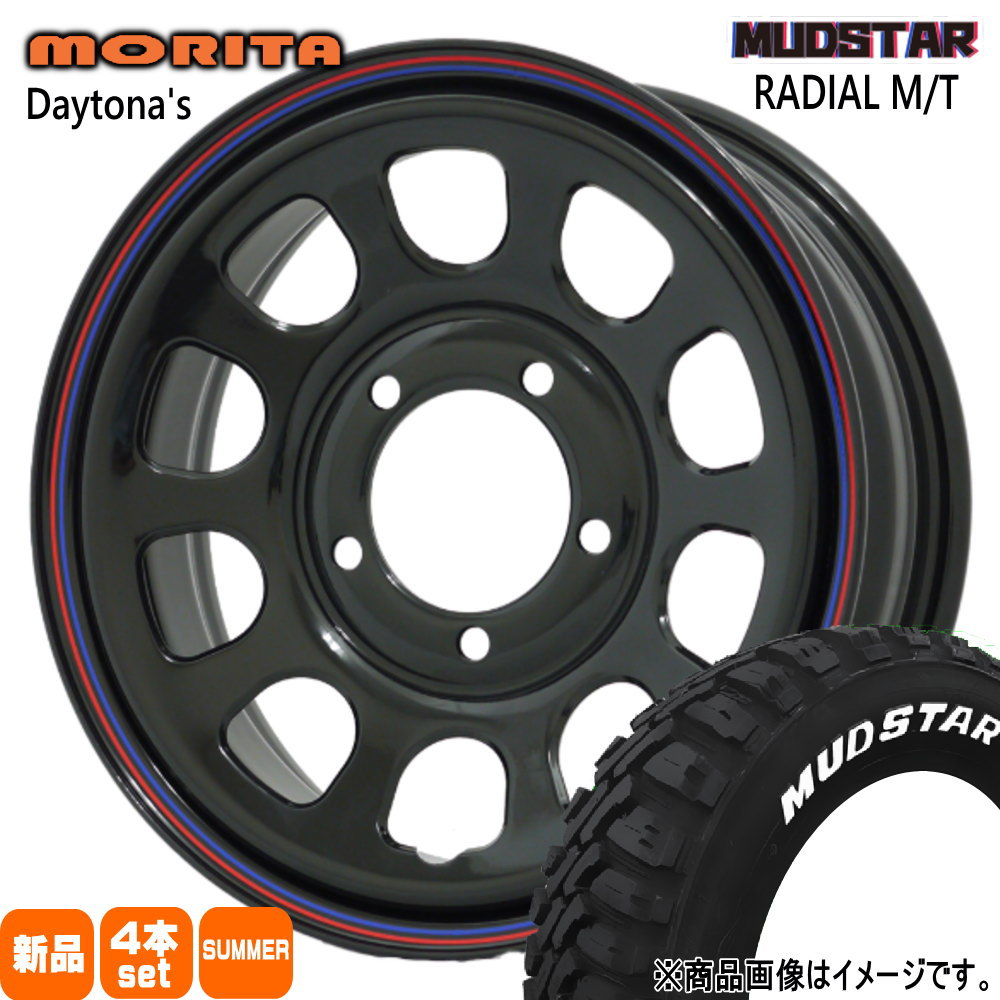 MUDSTAR - 195/80R15 107/105N LT マッドスター RADIAL MT 夏用 朱夏タイア DAYTONA'S スズキ JB74 ジムニーシエラ 専用 夏タイヤ、ホイールセット-自動車