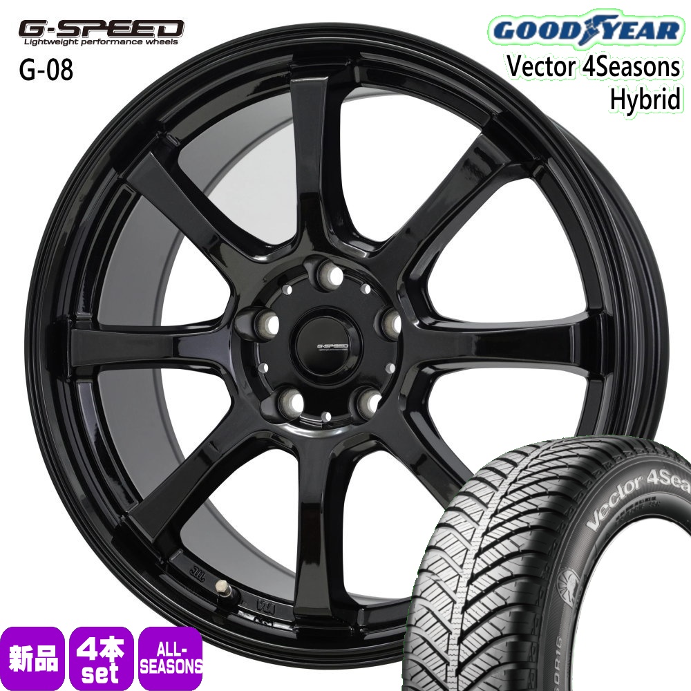 225/40R18 92H XL グッドイヤー Vector 4Seasons Hybrid 夏冬兼用 オールシーズンタイヤ G・speed G-08 SAI プリウスα  18インチ