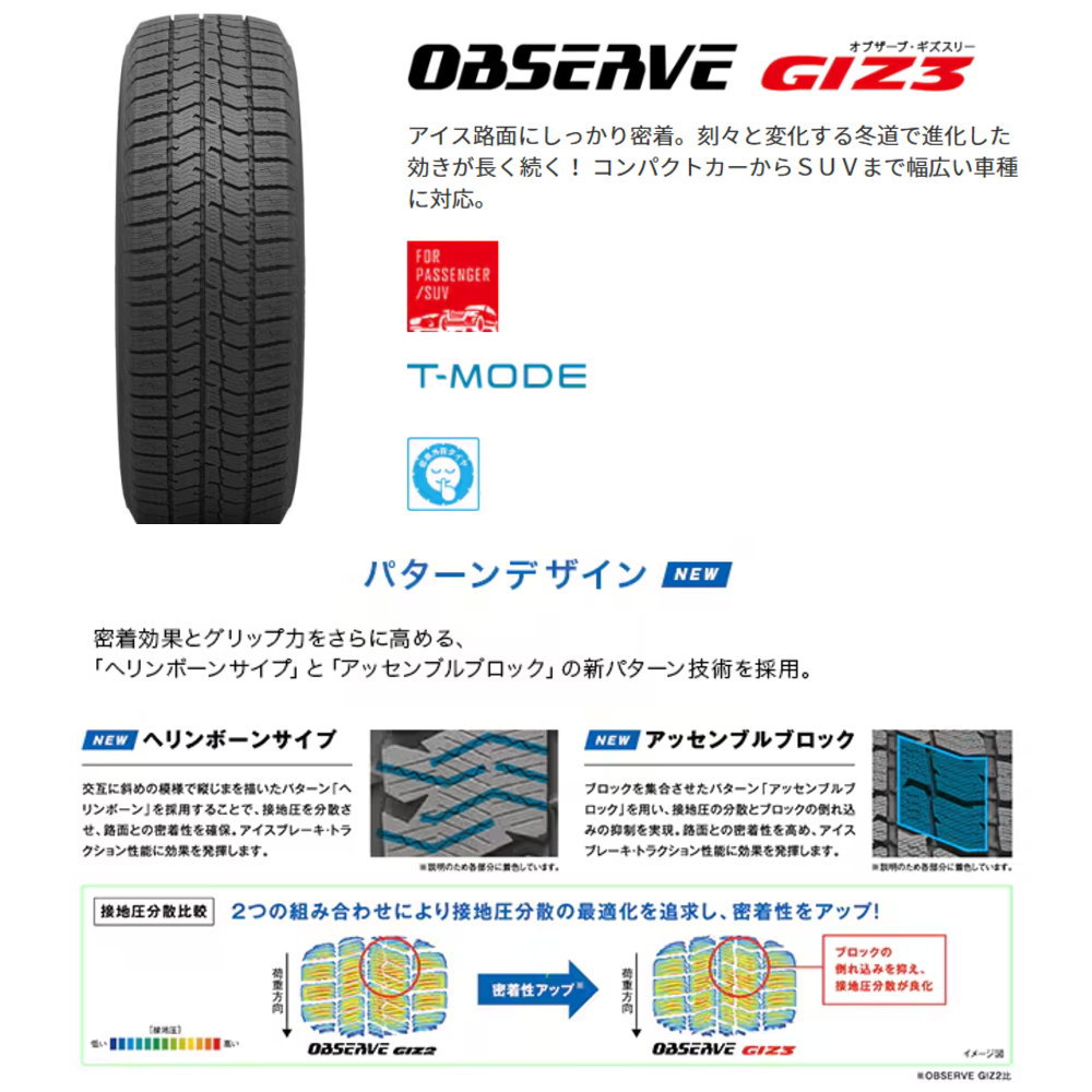 235/60R18  トーヨータイヤ OBSERVE GIZ3 冬用 スタッドレスタイヤ Exsteer ST GN系 アウトランダー エクストレイル T33の画像