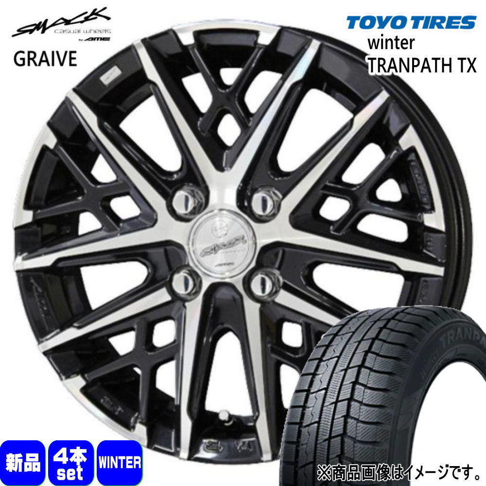 TOYO TIRES - 195/60R16 89Q トーヨータイヤ WinterTRANPATH TX 冬用 スタッドレスタイヤ SMACK GRAIVE 日産 E13 万覚え帳クロスオーバー タイヤ、ホイール-自動車