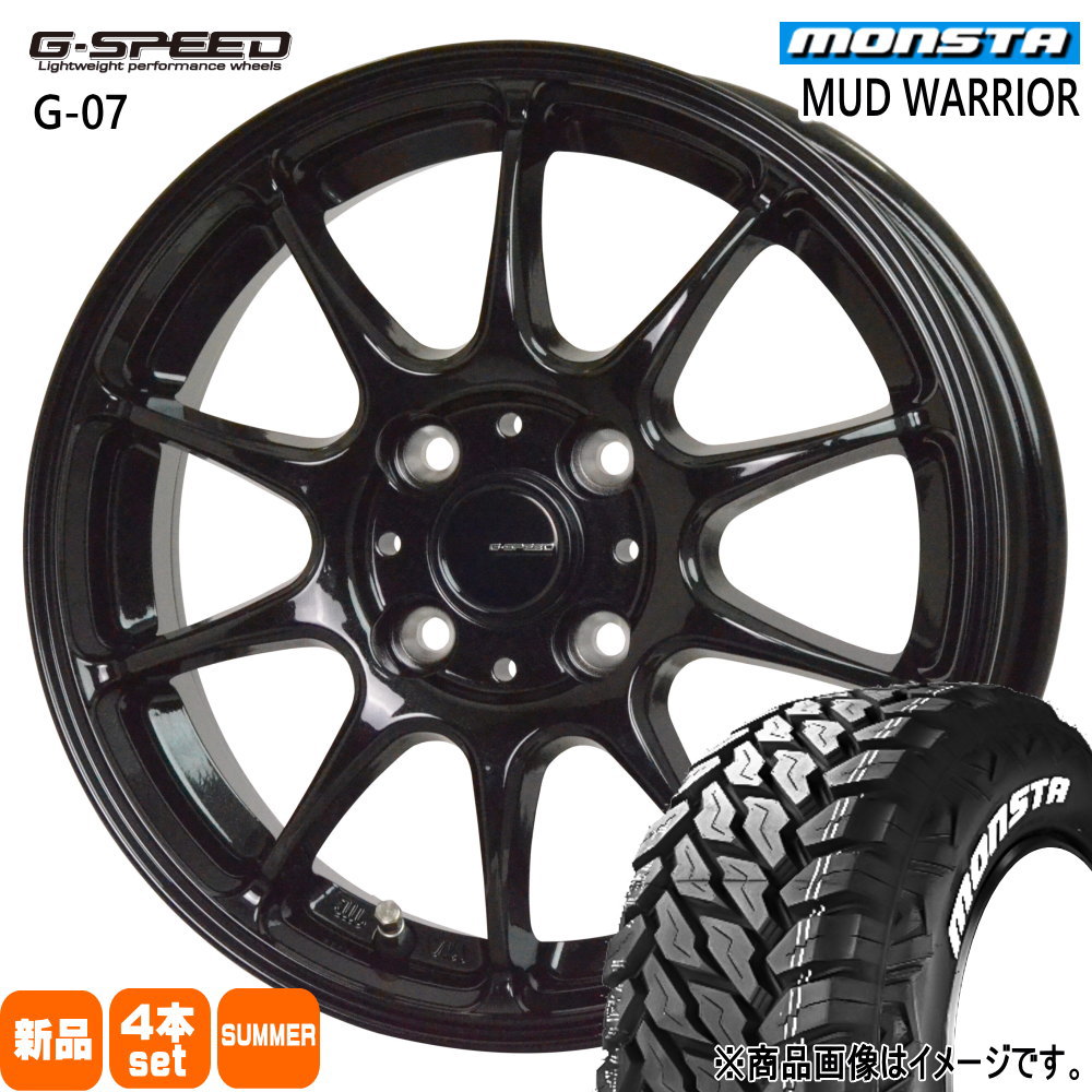 モンスタ マッドウォーリア M/T 215/70R16 夏タイヤ G・Speed G-07 6.0J 4穴 4/100 16インチ ライズ ロッキー ガソリン車 | MONSTA TYRES