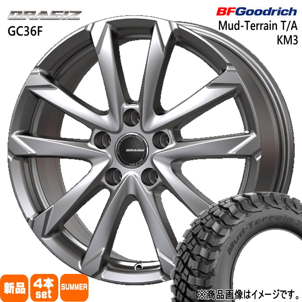 245/65R17 111/108Q LRD LT BFグッドリッチ Mud-Terrain T/A KM3 夏用 サマータイヤ QRASIZ GC36F トヨタ RAV4  17インチ