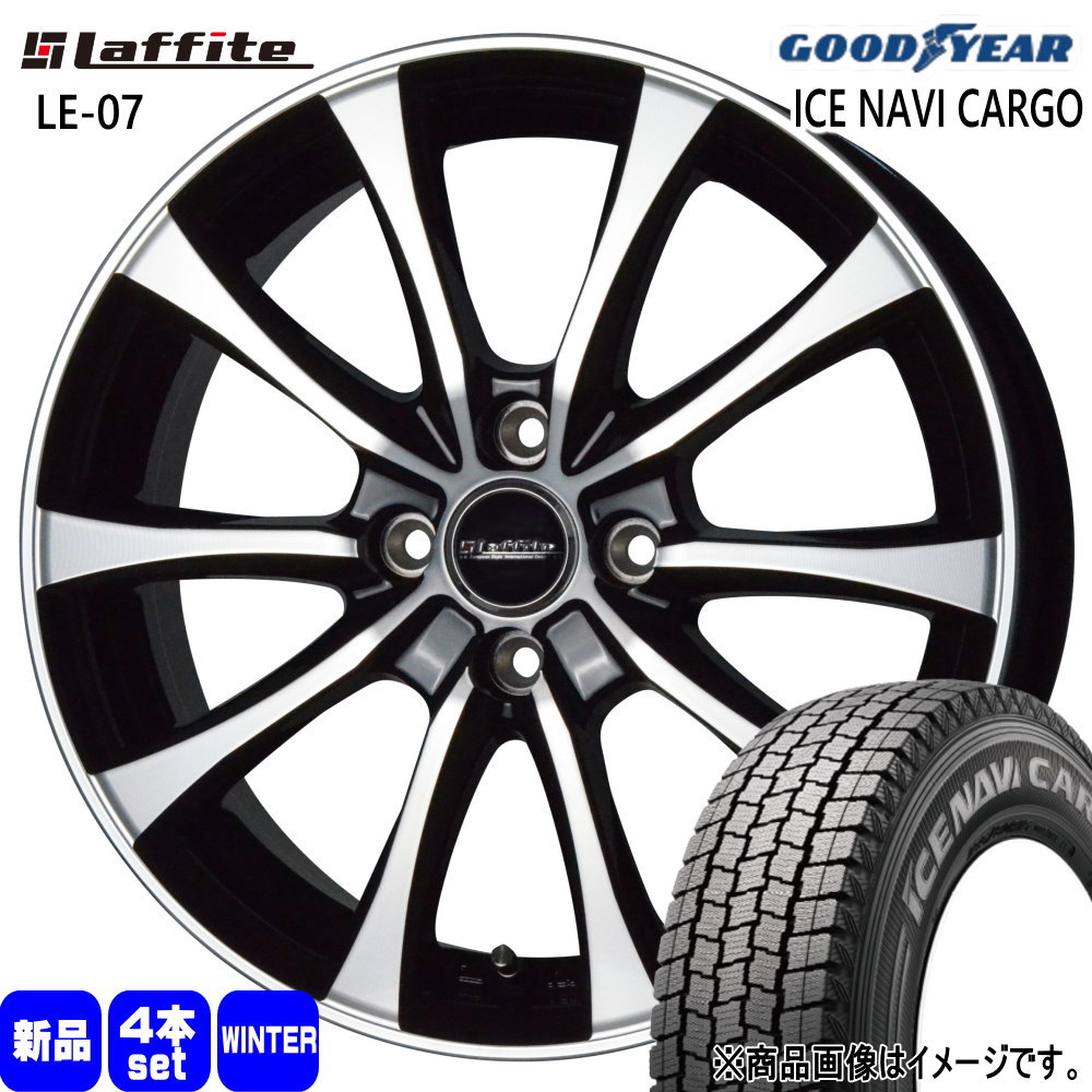 グッドイヤー ICE NAVI CARGO 145/80R12 80/78 LT規格 冬タイヤ Laffite LE-07 4.00B 4穴 4/100 12インチ N VAN アトレー ハイゼット 軽トラ