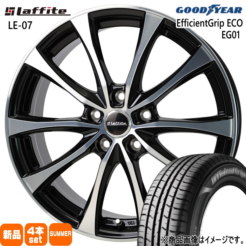 グッドイヤー EG01 195/65R15 夏タイヤ Laffite LE-07 6.0J 5穴 5/100  