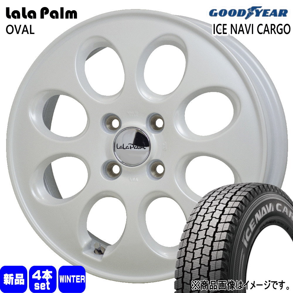 155/80R14 88/86N LT グッドイヤー ICE NAVI CARGO 冬用 スタッドレスタイヤ LaLaPalm OVAL トヨタ 160系 プロボックス・サクシード