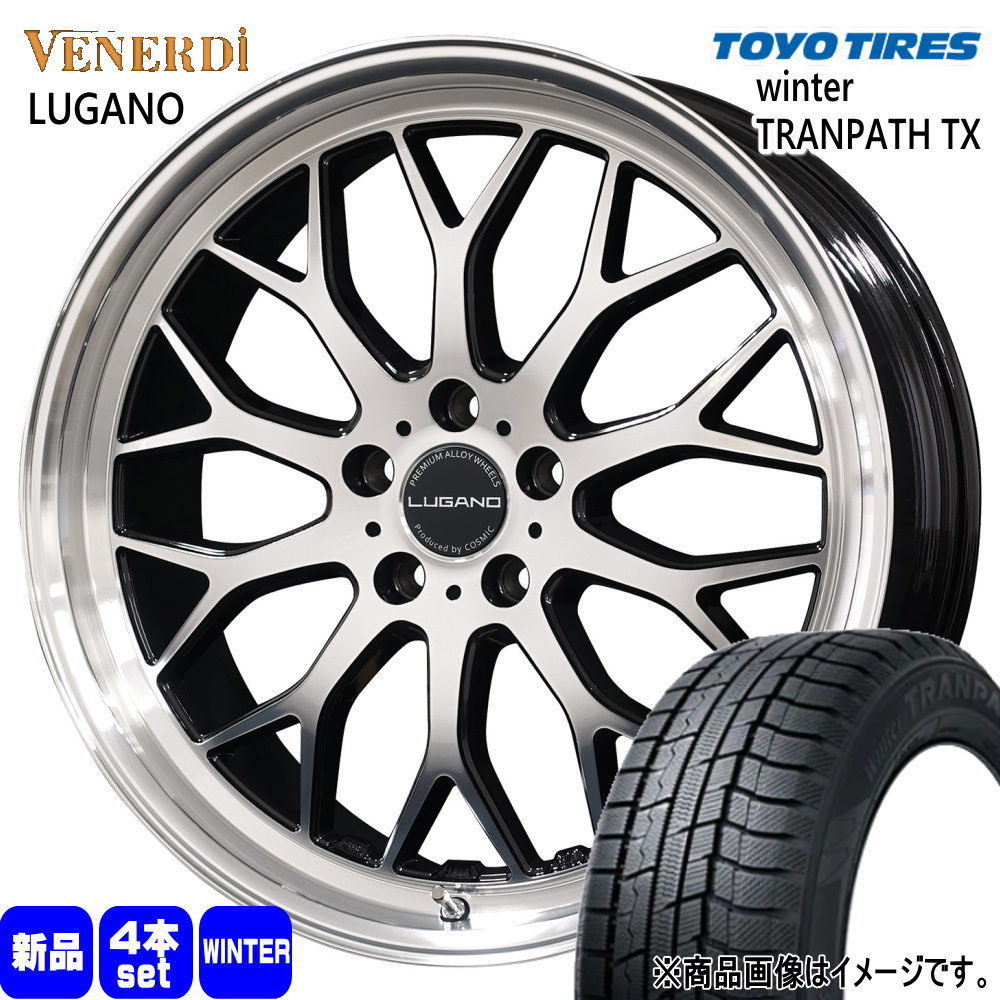 ウィンタートランパス - 235/50R18 97Q トーヨータイヤ WinterTRANPATH TX 冬用 スタッドレスタイヤ VENERDI LUGANO ヴェルファイア 20系 30系  18in 自動車-冬タイヤ、ホイールセット