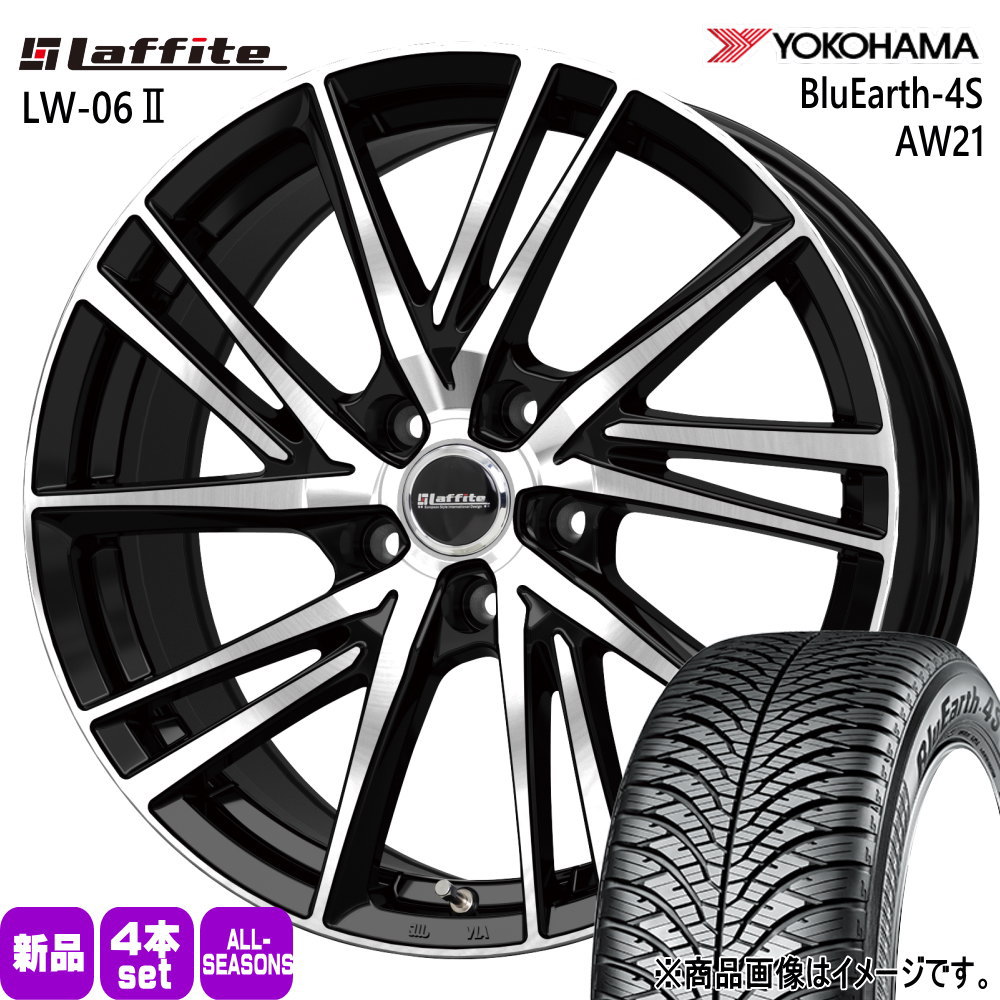 ヨコハマ BluEarth-4S 205/60R16 オールシーズンタイヤ Laffite LW-06II 6.5J 5穴 5/114.3 16インチ トヨタ 90系 ノア ヴォクシー/日産 ジューク