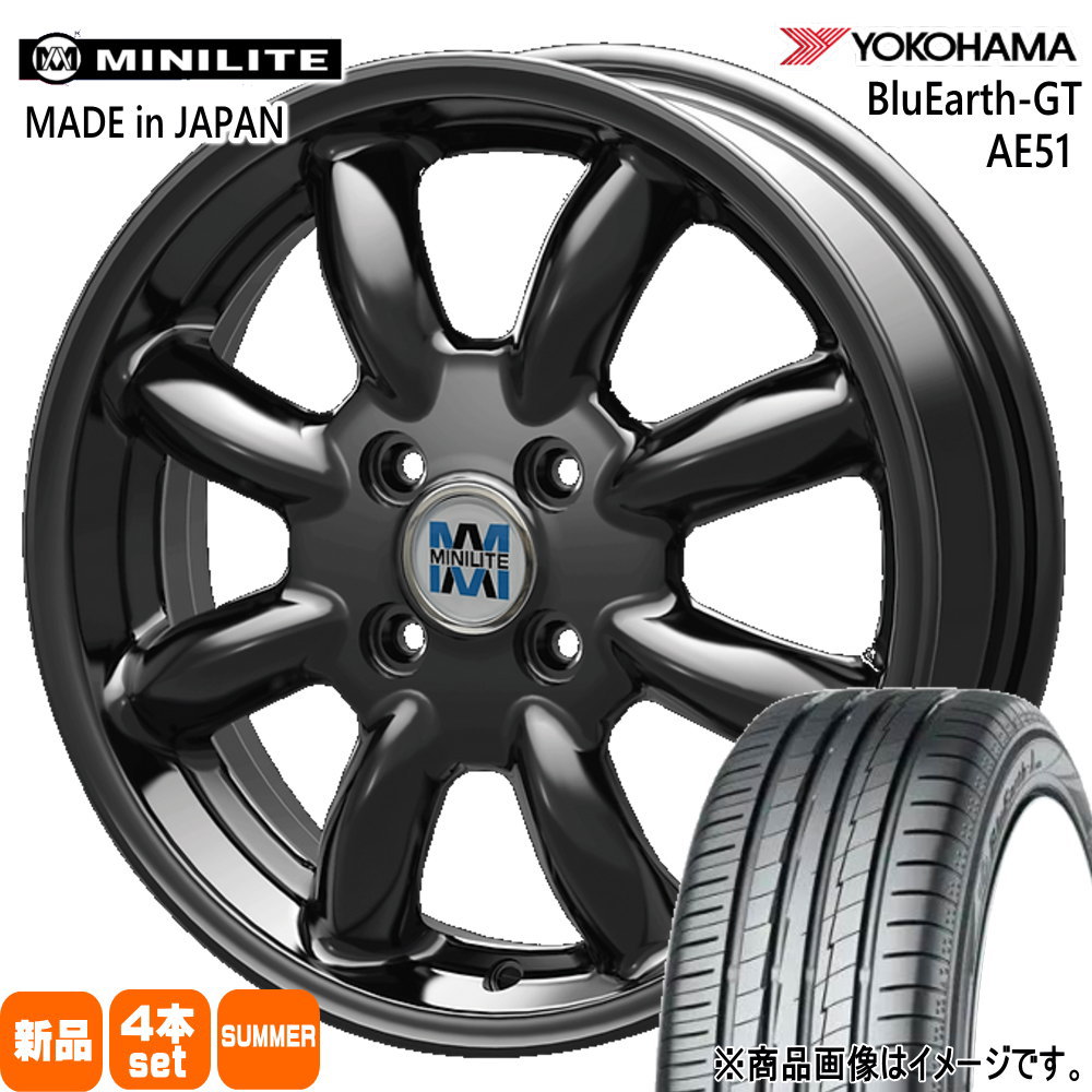 175/65R15 84H ヨコハマ BluEarth-GT AE51 夏用 サマータイヤ MINILITE スズキ イグニス クロスビー 15インチ
