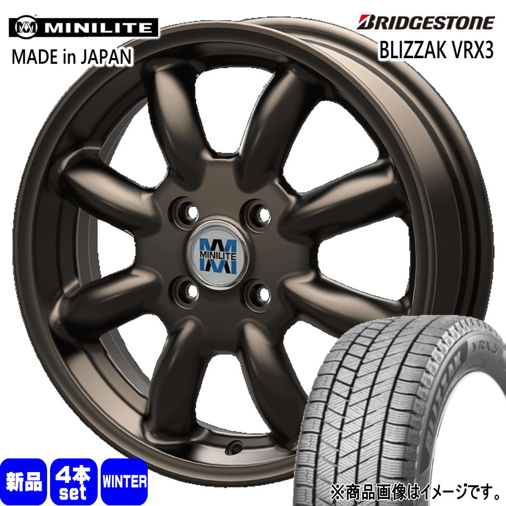 165/55R15 75Q ブリヂストン BLIZZAK VRX3 冬用 スタッドレスタイヤ MINILITE M700系 パッソ 15インチ