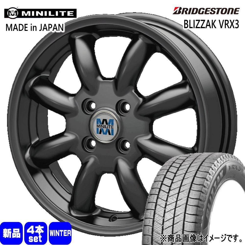 165/60R14 75Q ブリヂストン BLIZZAK VRX3 冬用 スタッドレスタイヤ MINILITE エブリィワゴン アトレー etc  14インチ