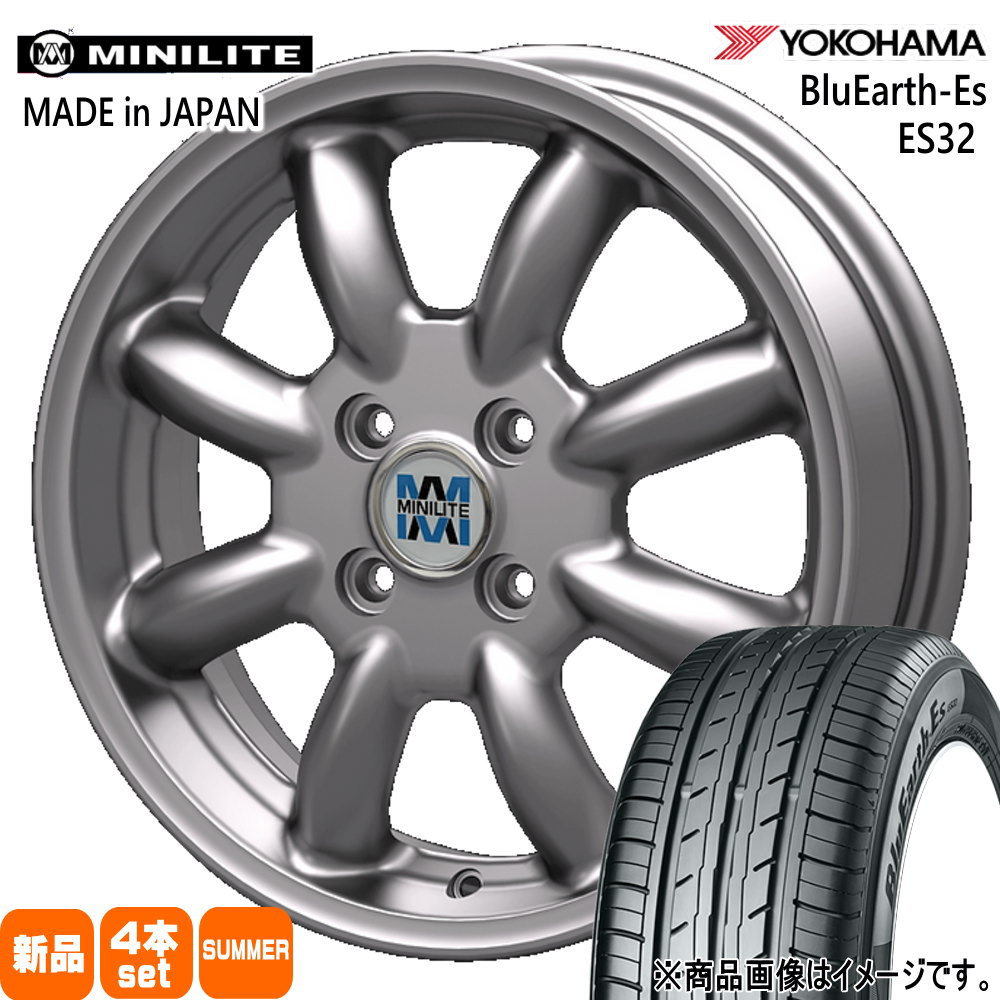 165/55R15 75V ヨコハマ BluEarth-Es ES32 夏用 サマータイヤ MINILITE M700系 パッソ 15インチ