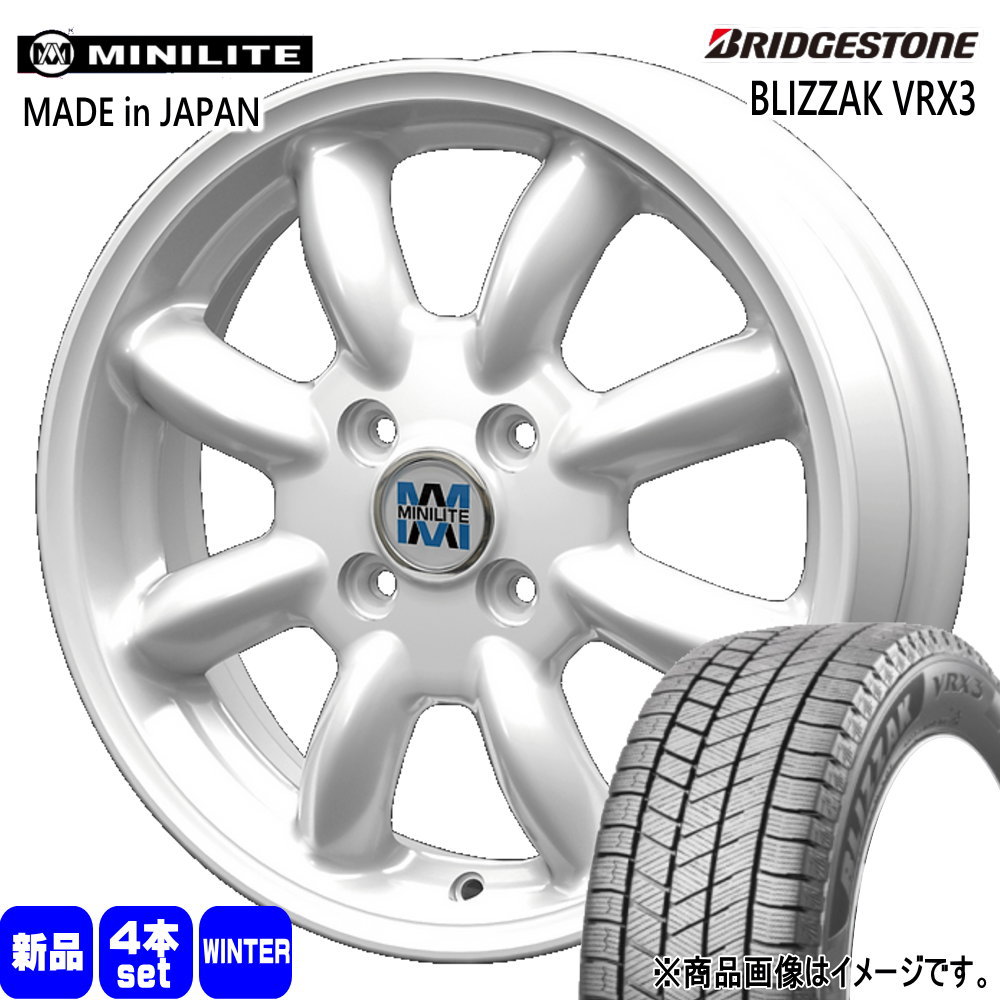 165/60R14 75Q ブリヂストン BLIZZAK VRX3 冬用 スタッドレスタイヤ MINILITE エブリィワゴン アトレー etc  14インチ