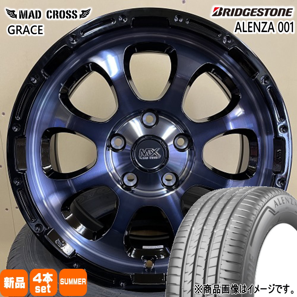 215/65R16  ブリヂストン ALENZA 001 夏用 サマータイヤ MAD CROSS GRACE 日産 T30 T31エクストレイル/トヨタ 20系アルファード 16インチ