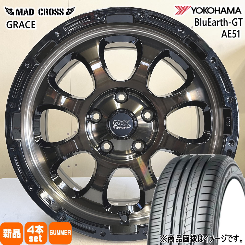 205/60R16 92V ヨコハマ BluEarth-GT AE51 夏用 サマータイヤ MAD CROSS GRACE トヨタ 90系 ノア ヴォクシー/日産 ジューク 16インチ